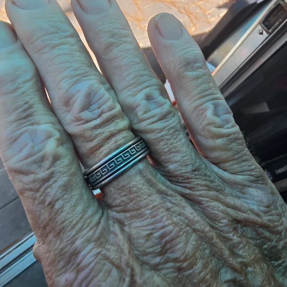 Mens 925 Silver Rotating Center Ring Sz 12 - Picture 6 of 7